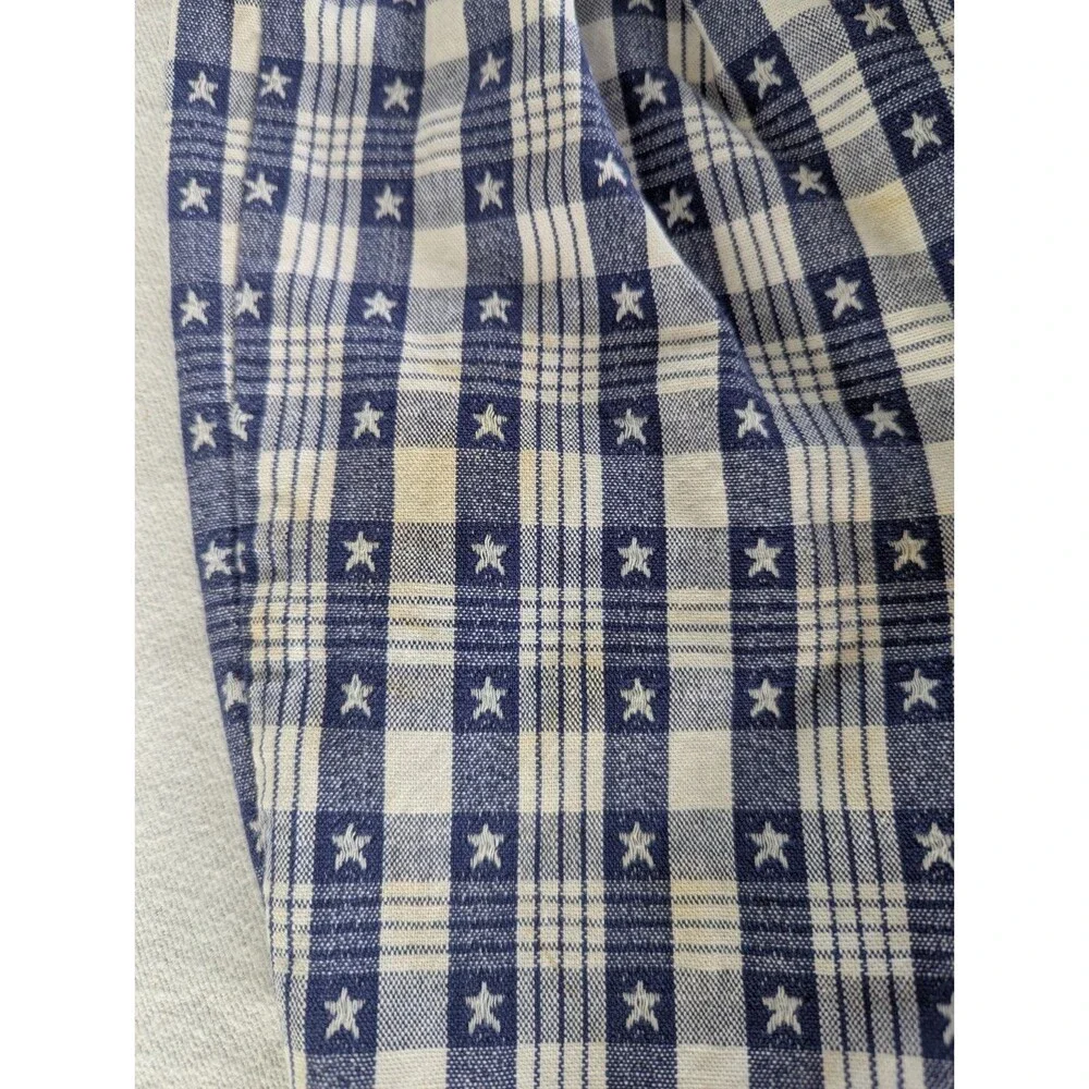 Vtg 3-6 MO Oshkosh B’Gosh Blue Plaid Star Overalls Vestbak USA Patriotic Cotton